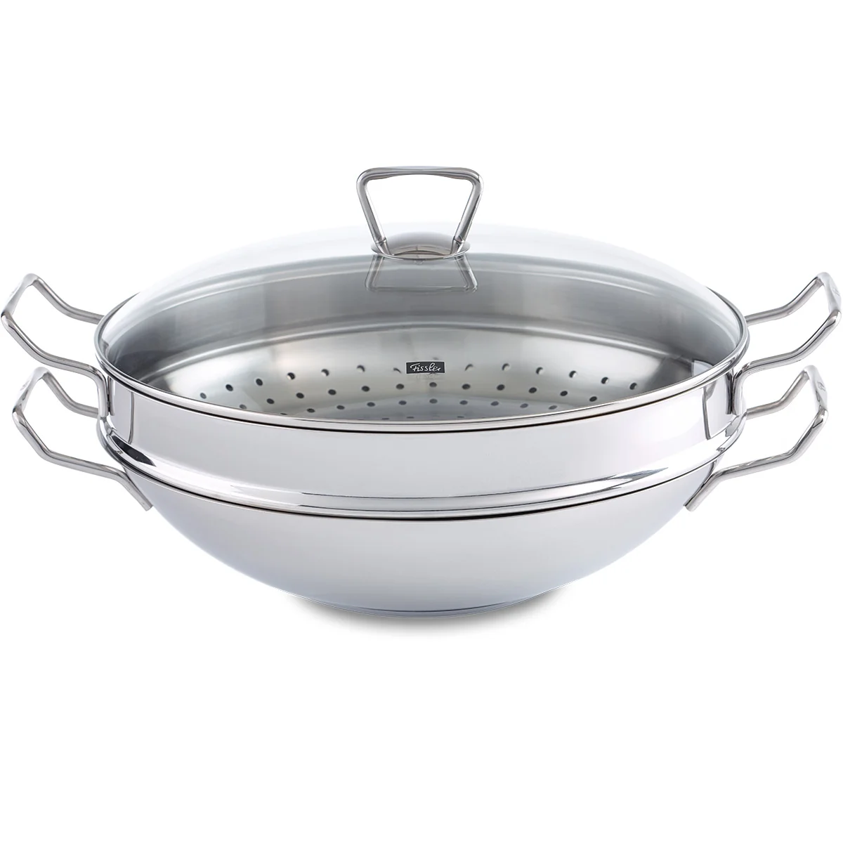 Nanjing Wok mit Glasdeckel und Dämpfeinsatz 36 cm