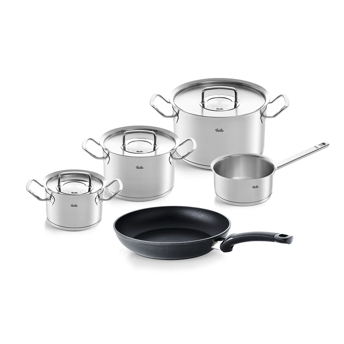 Original-Profi Collection® 5-teiliges Set aus Kochtöpfen, Stielkasserolle und Levital Classic Pfanne