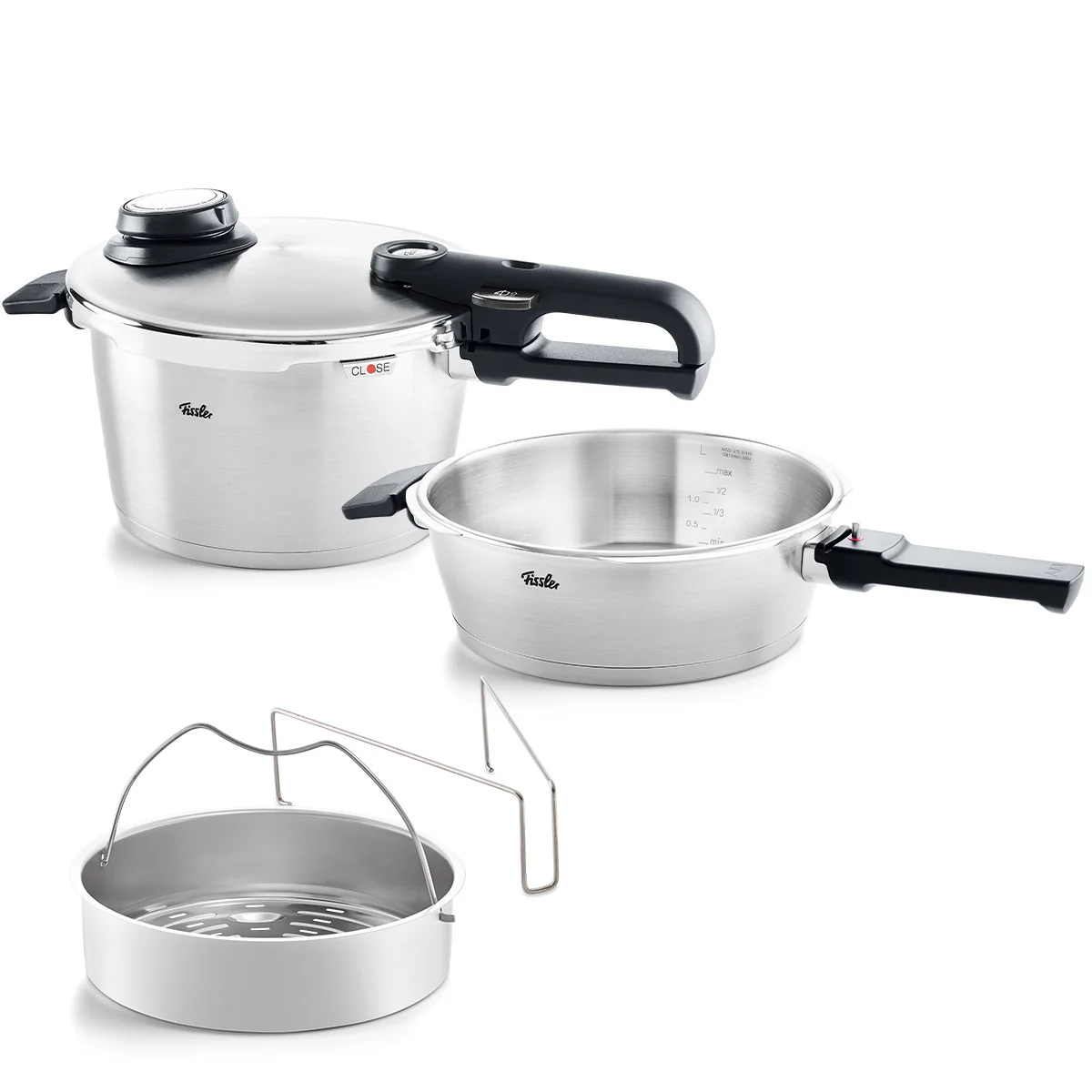 Vitavit® Premium 2-tlg. Set aus Schnellbratpfanne 2,5 Liter & Schnellkochtopf 4,5 Liter
