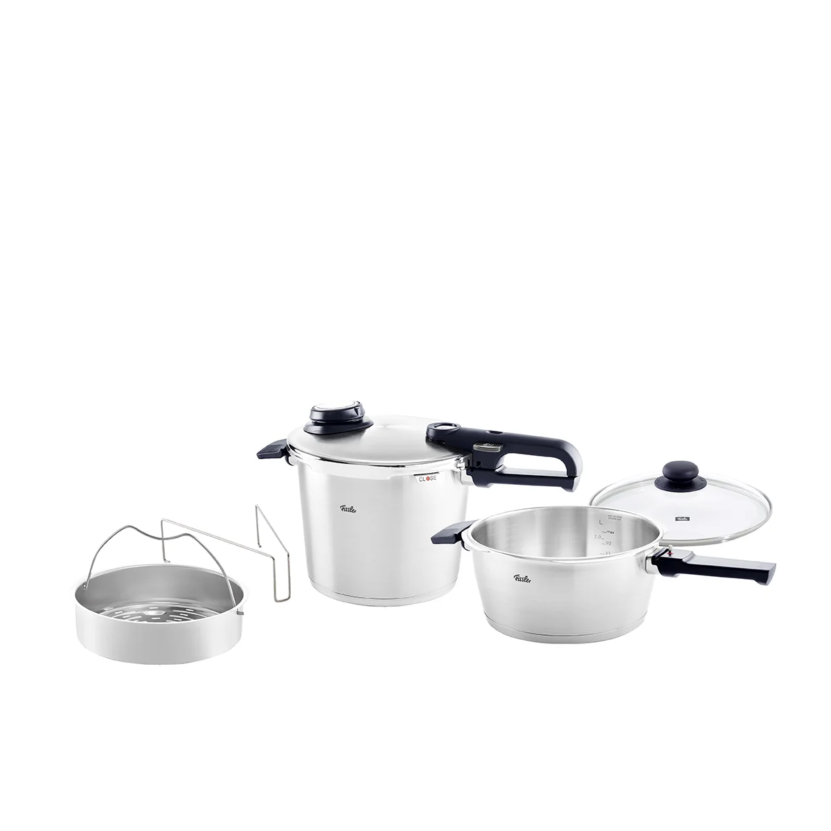 Vitavit® Premium 3-tlg. Schnellkochtopf-Set 3,5 & 6 Liter mit Glasdeckel